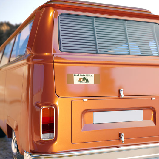 Camp. Roam. Repeat. Bumper Stickers