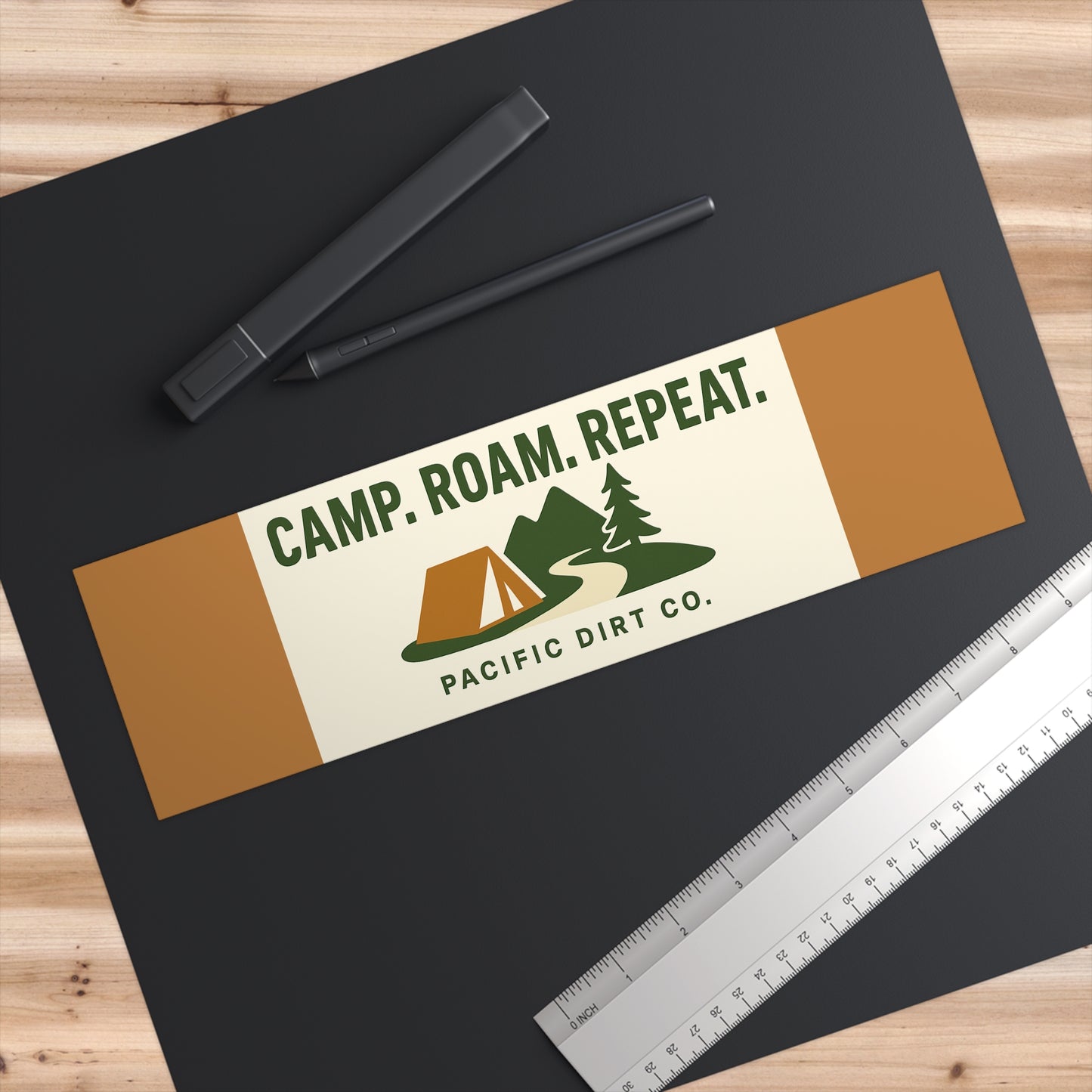 Camp. Roam. Repeat. Bumper Stickers